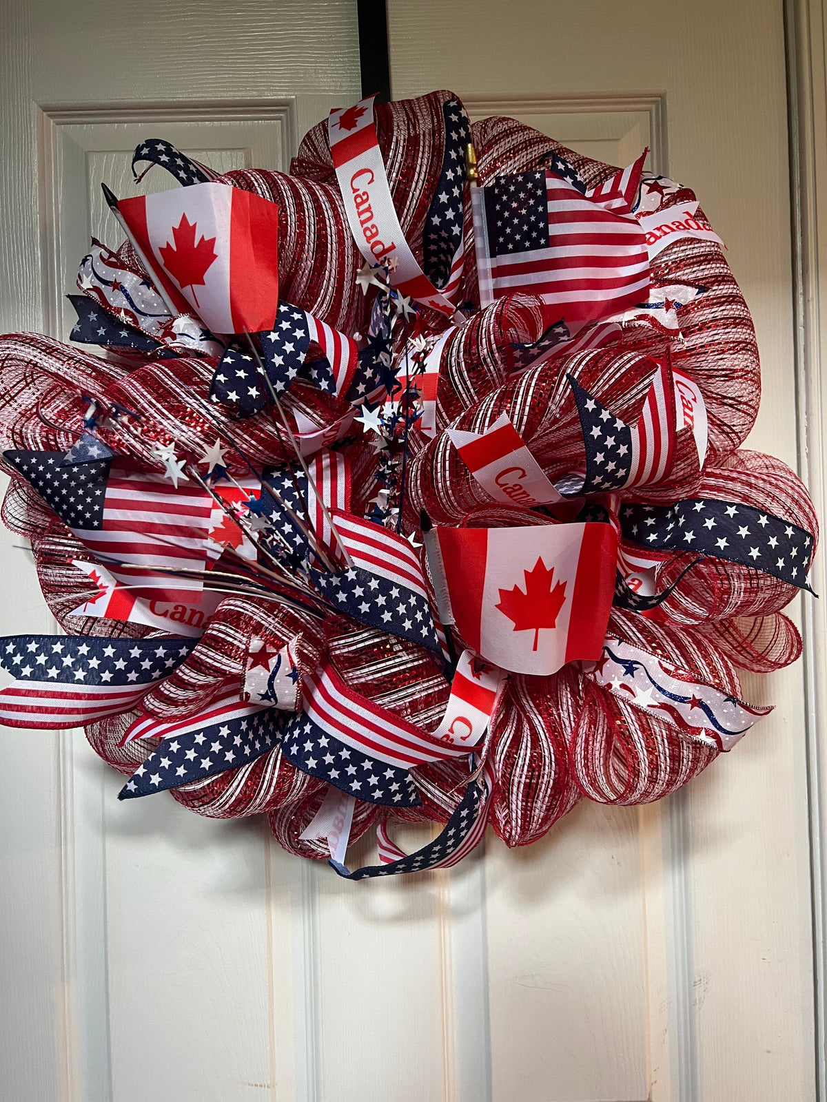 Happy 4th of July, Happy Canada Day combination wreath!