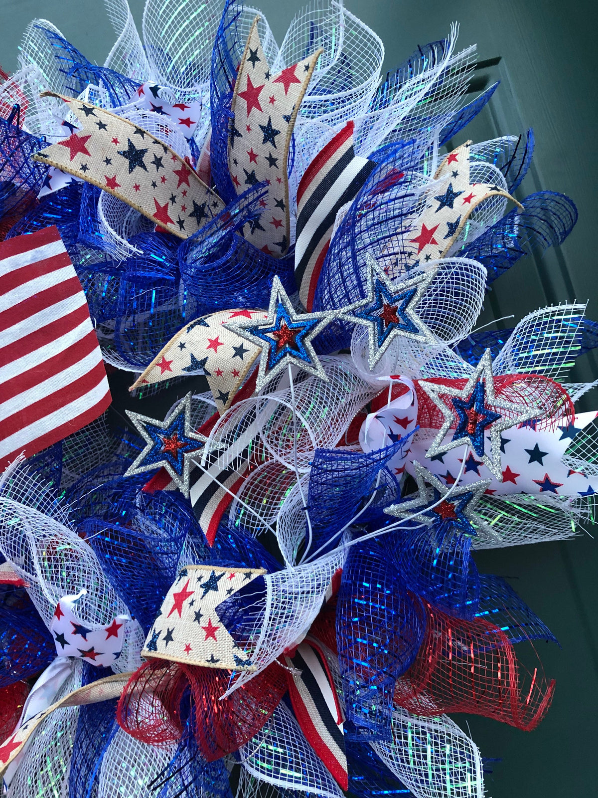 Memorial Day, 4th of July, Patriotic Wreath, Door Decor
