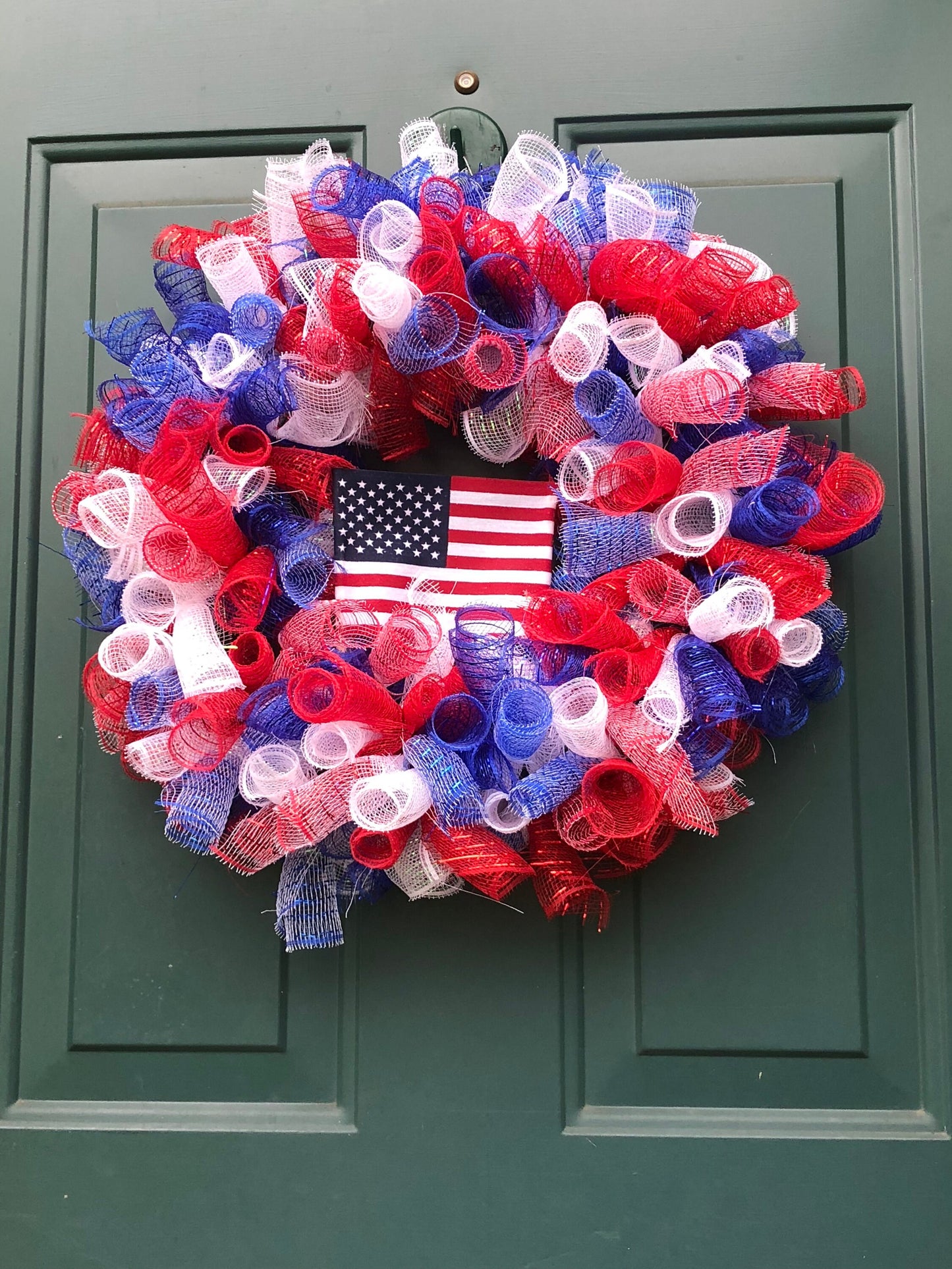 Red, White, Blue, Wreath- Fourth of July- Patriotic, USA, America, American Flag