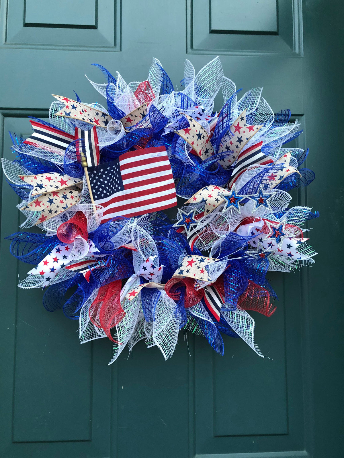 Memorial Day, 4th of July, Patriotic Wreath, Door Decor