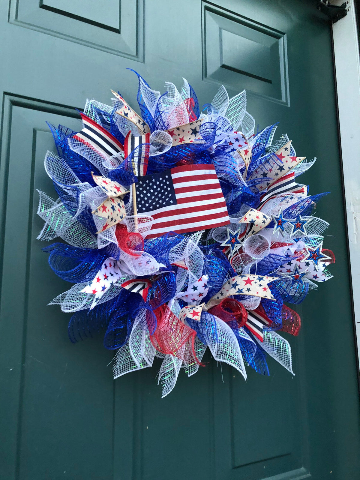 Memorial Day, 4th of July, Patriotic Wreath, Door Decor