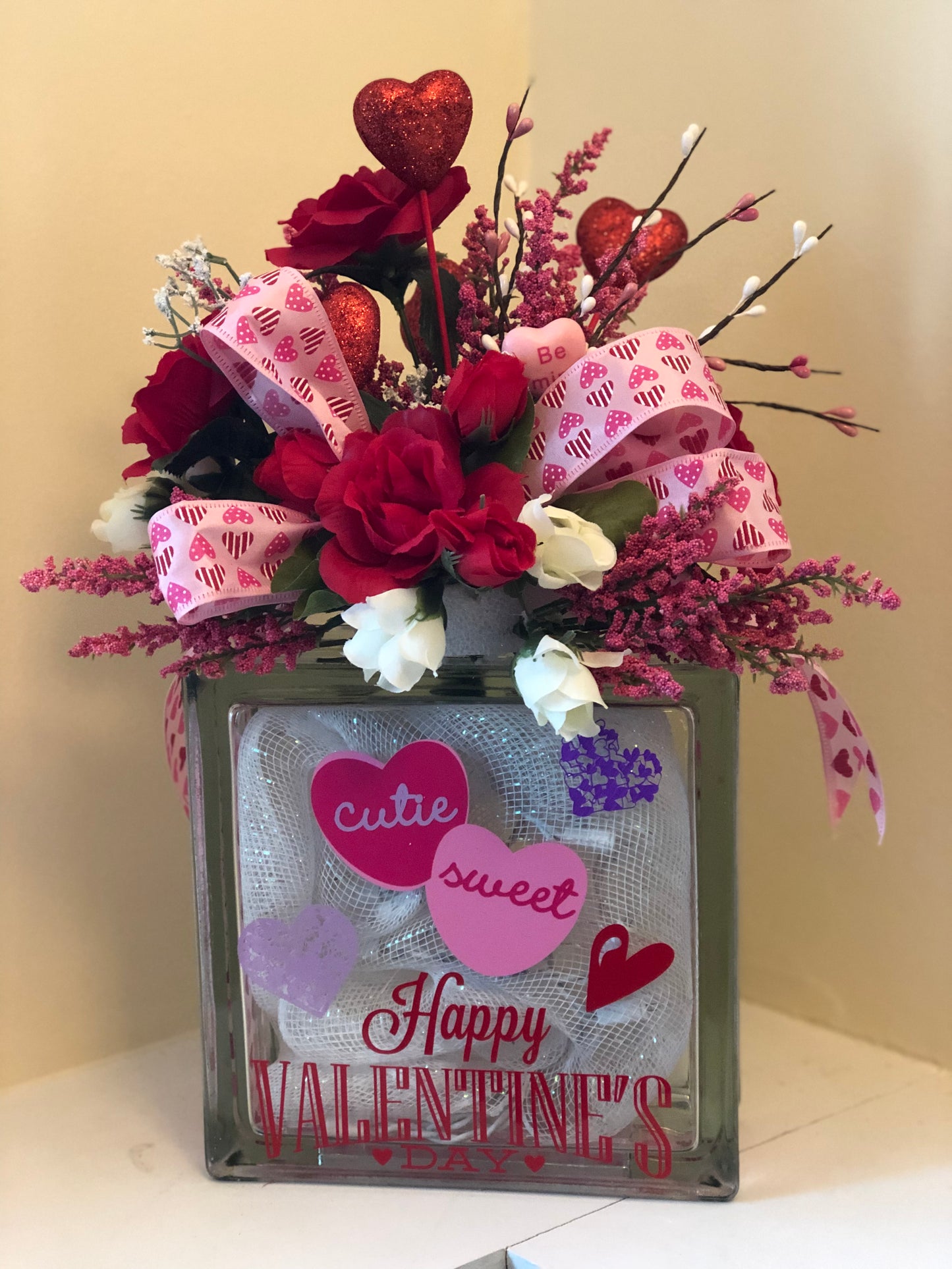 Valentine Day Light Box, Hearts, Lighted Decor