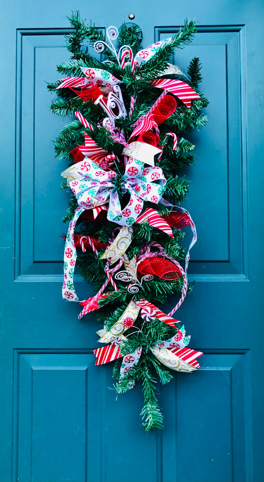 Joy Christmas Swag, Greenery, Front Door Decor