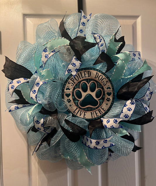 Spoiled Rotten Dogs Front Door Wreath