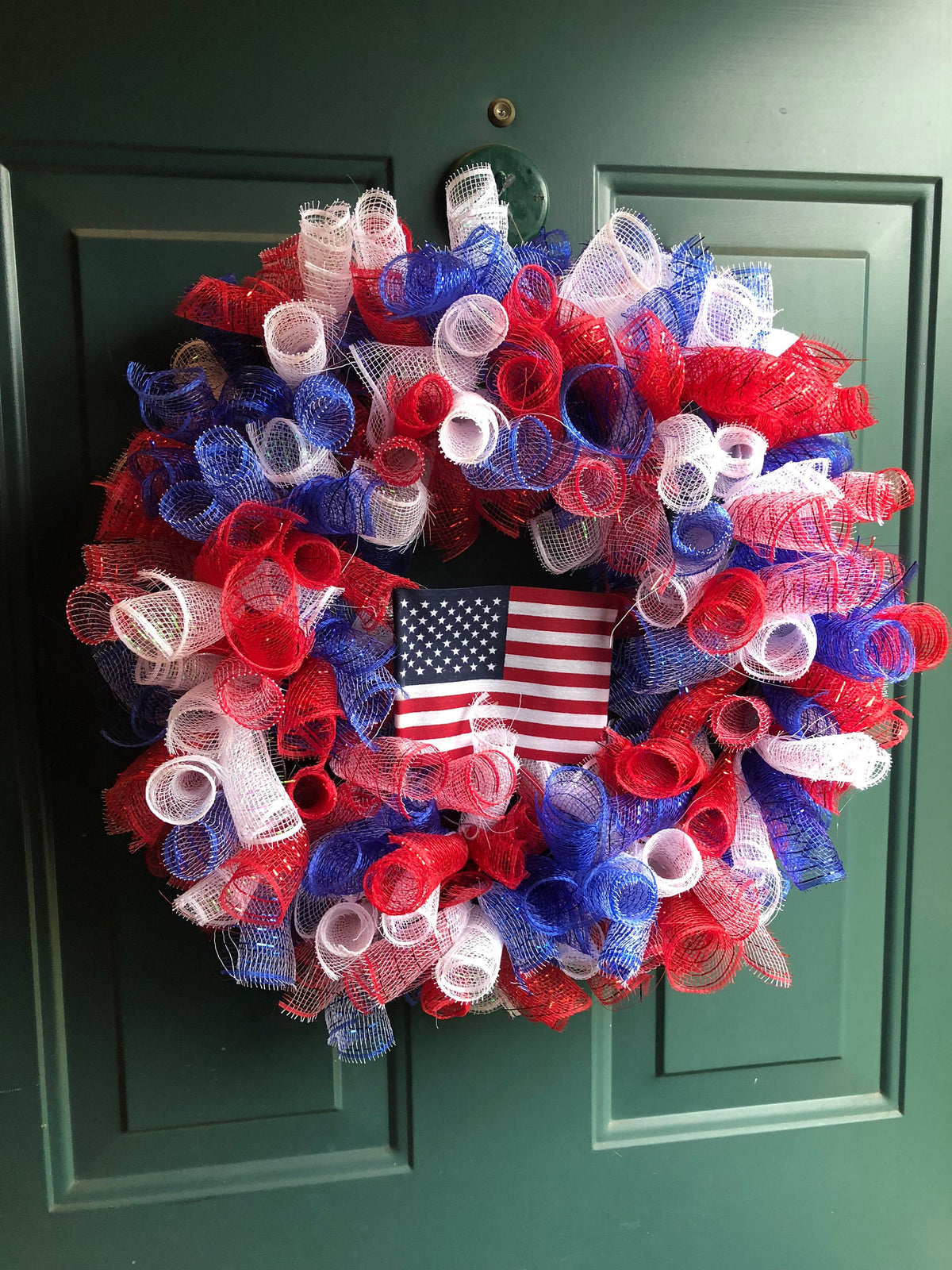 Red, White, Blue, Wreath- Fourth of July- Patriotic, USA, America, American Flag