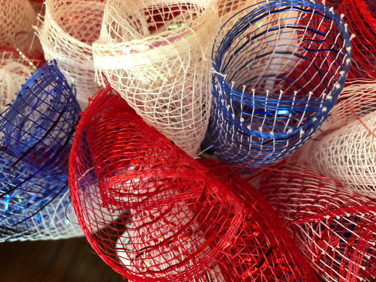 Red, White, Blue, Wreath- Fourth of July- Patriotic, USA, America, American Flag