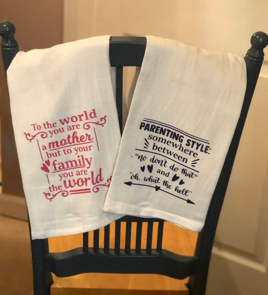 Mothers Day Tea Towels, Parenting, Dishtowels