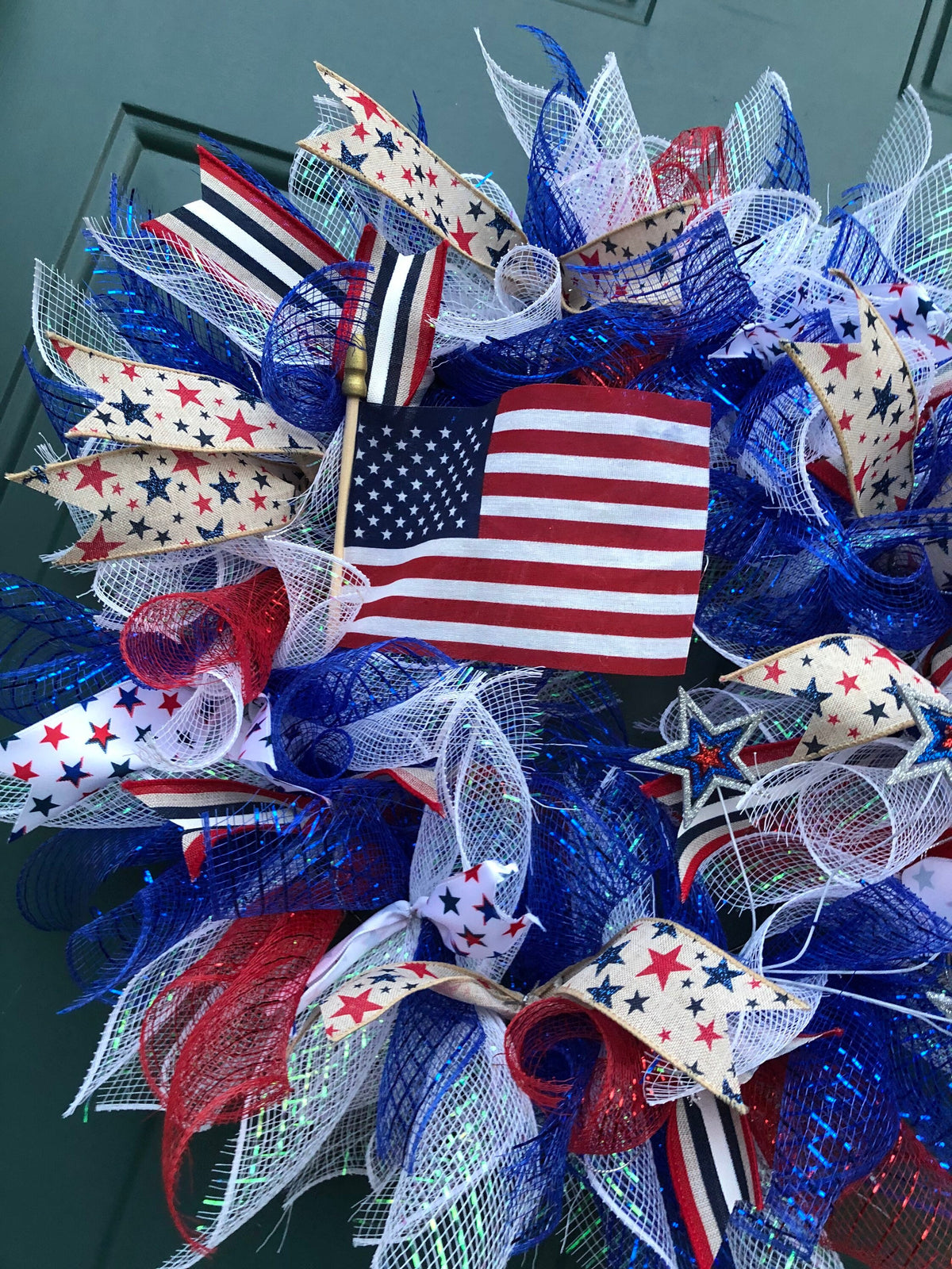 Memorial Day, 4th of July, Patriotic Wreath, Door Decor