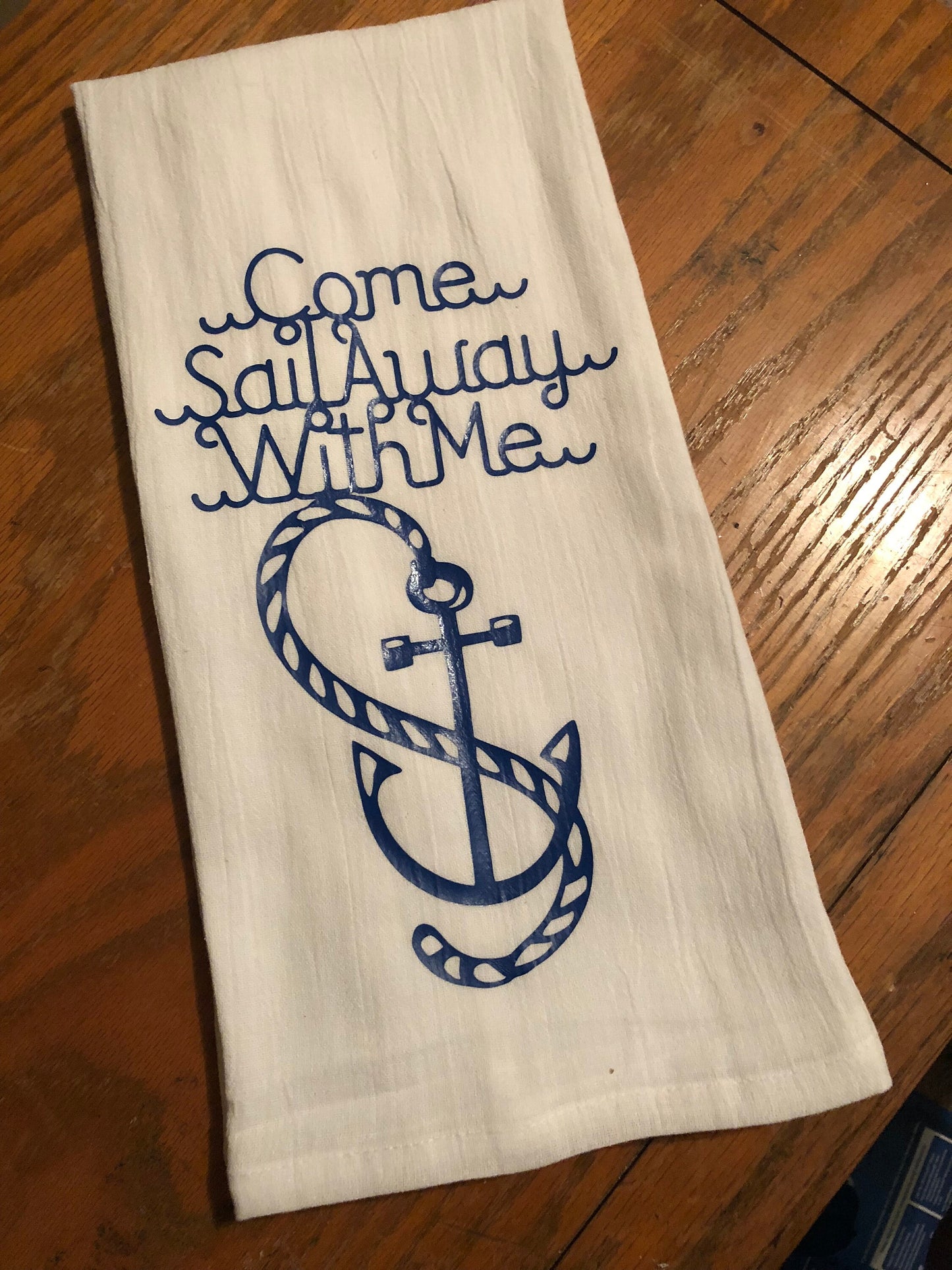Extra Large Dish Towels, Flour Sack Towels, Printed,Nautical, Blessed, Coffee Shop, Hostess Gift, Wedding Gift
