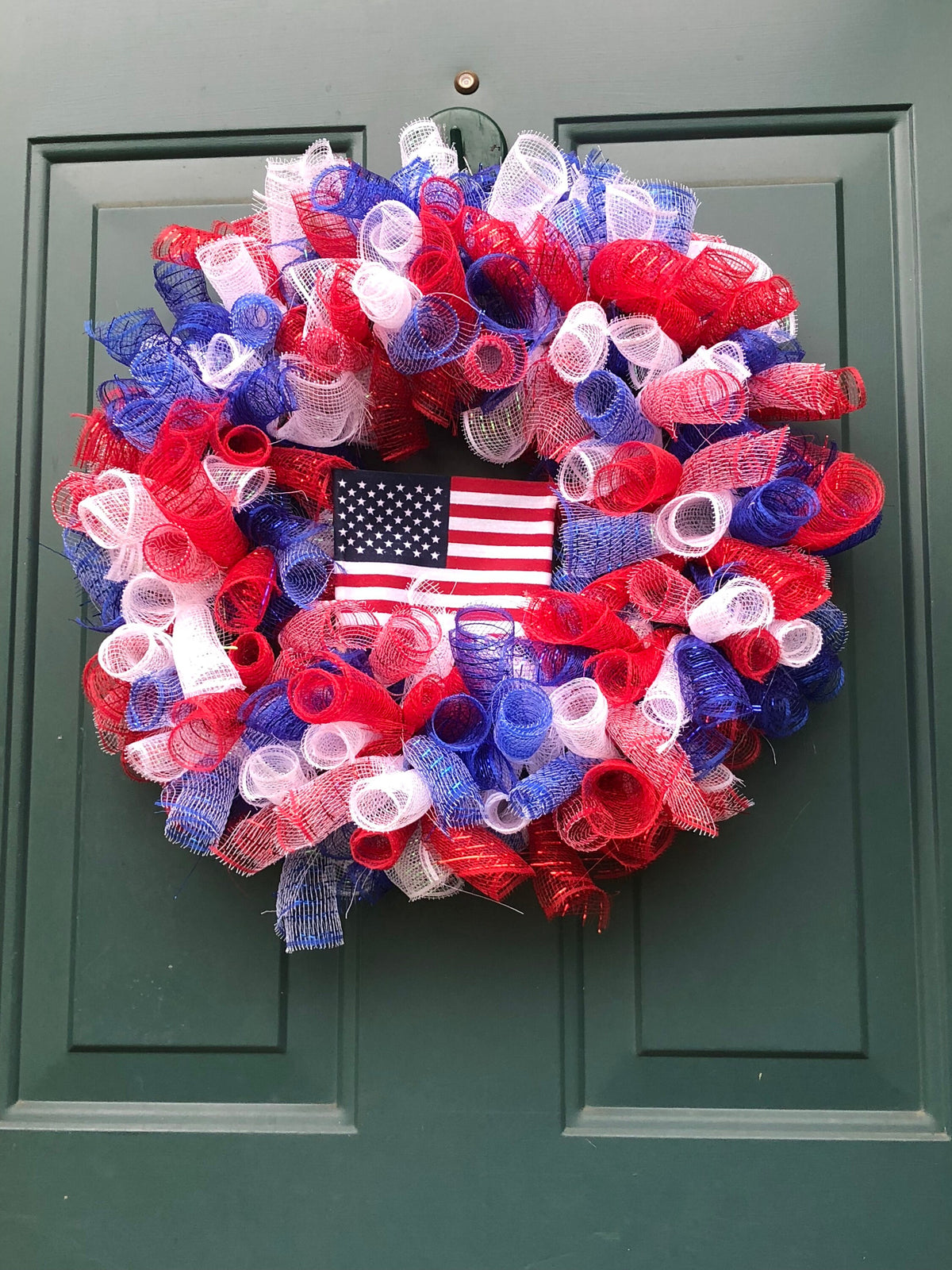 Red, White, Blue, Wreath- Fourth of July- Patriotic, USA, America, American Flag