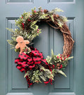 Buffalo Plaid Gingerbread, Grapvine Christmas Wreath
