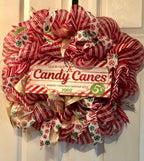 North Pole Candy Cane Christmas Wreath