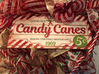 North Pole Candy Cane Christmas Wreath