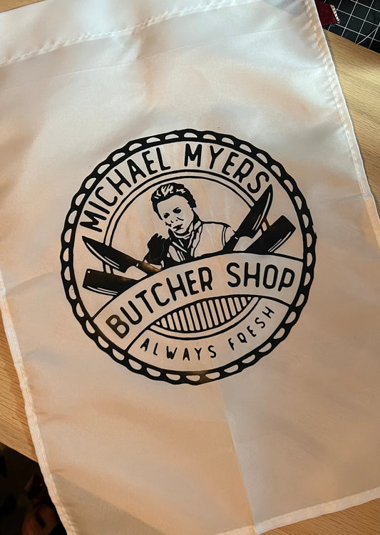Michael Myers Garden Yard Flag, Halloween yard decoration.