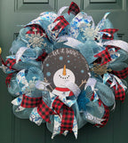 Snowman Wreath, Let it Snow Winter Wreath