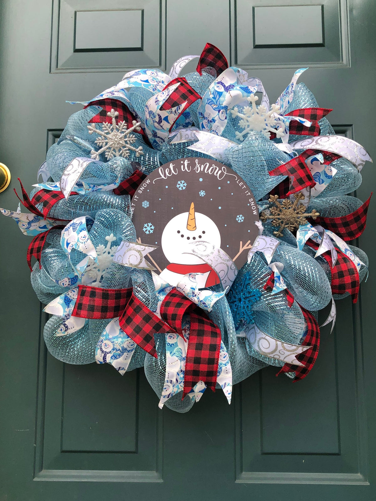 Snowman Wreath, Let it Snow Winter Wreath