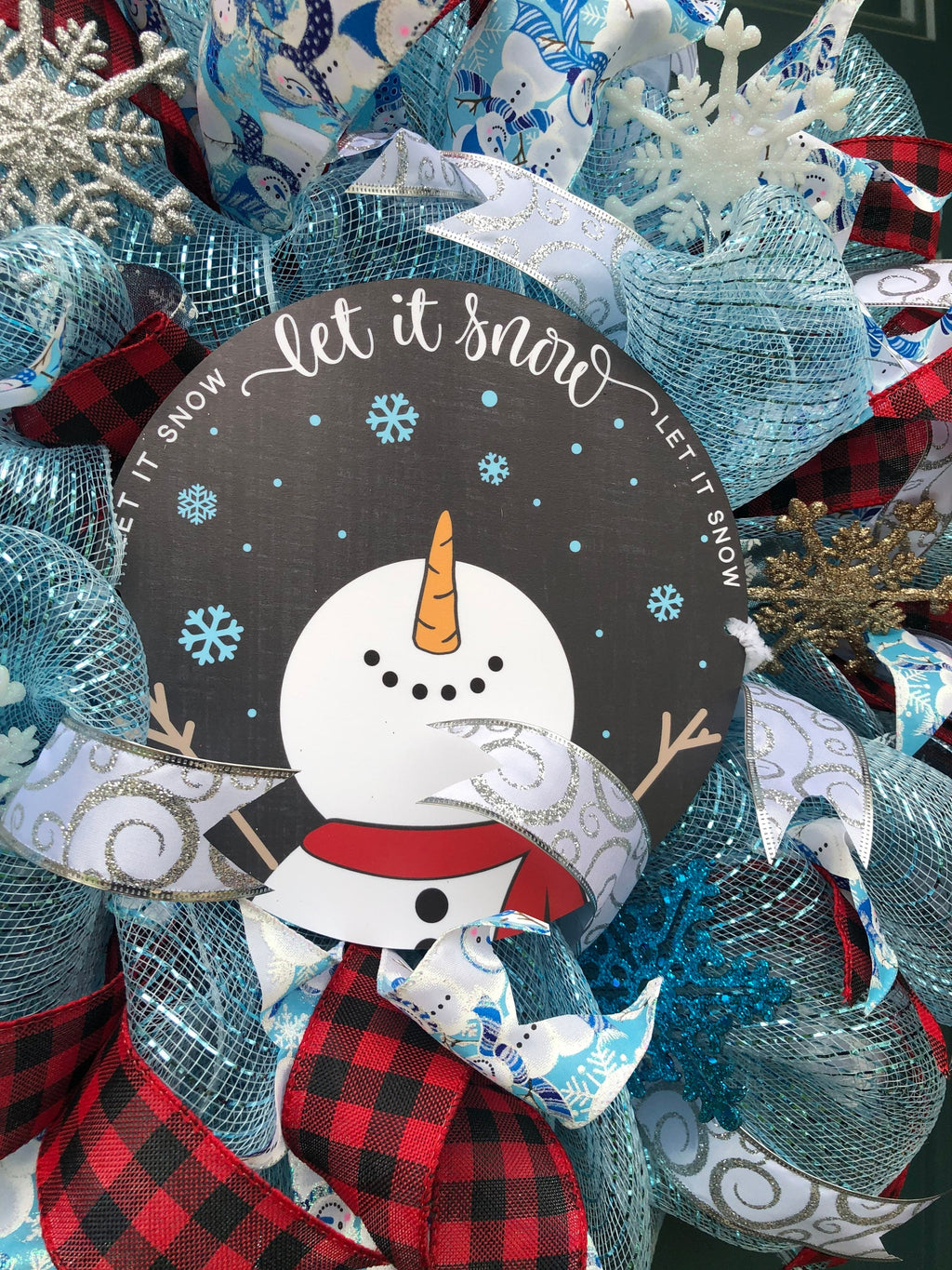 Snowman Wreath, Let it Snow Winter Wreath