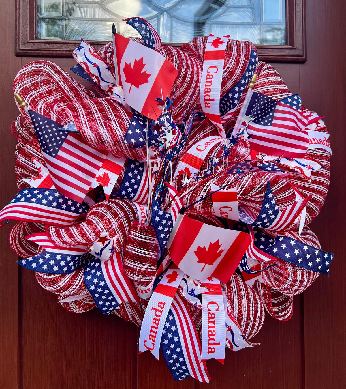 Happy 4th of July, Happy Canada Day combination wreath!