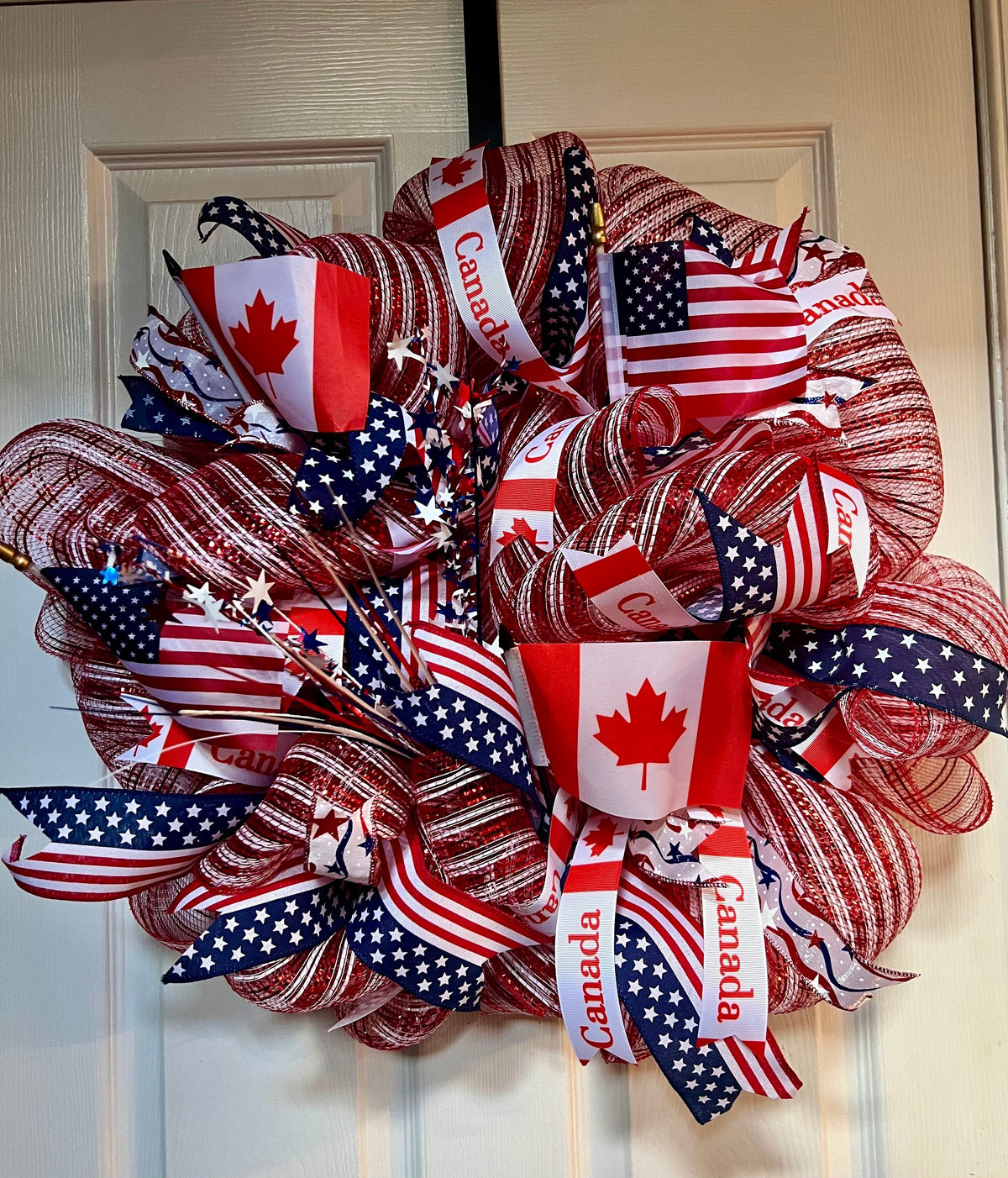 Happy 4th of July, Happy Canada Day combination wreath!