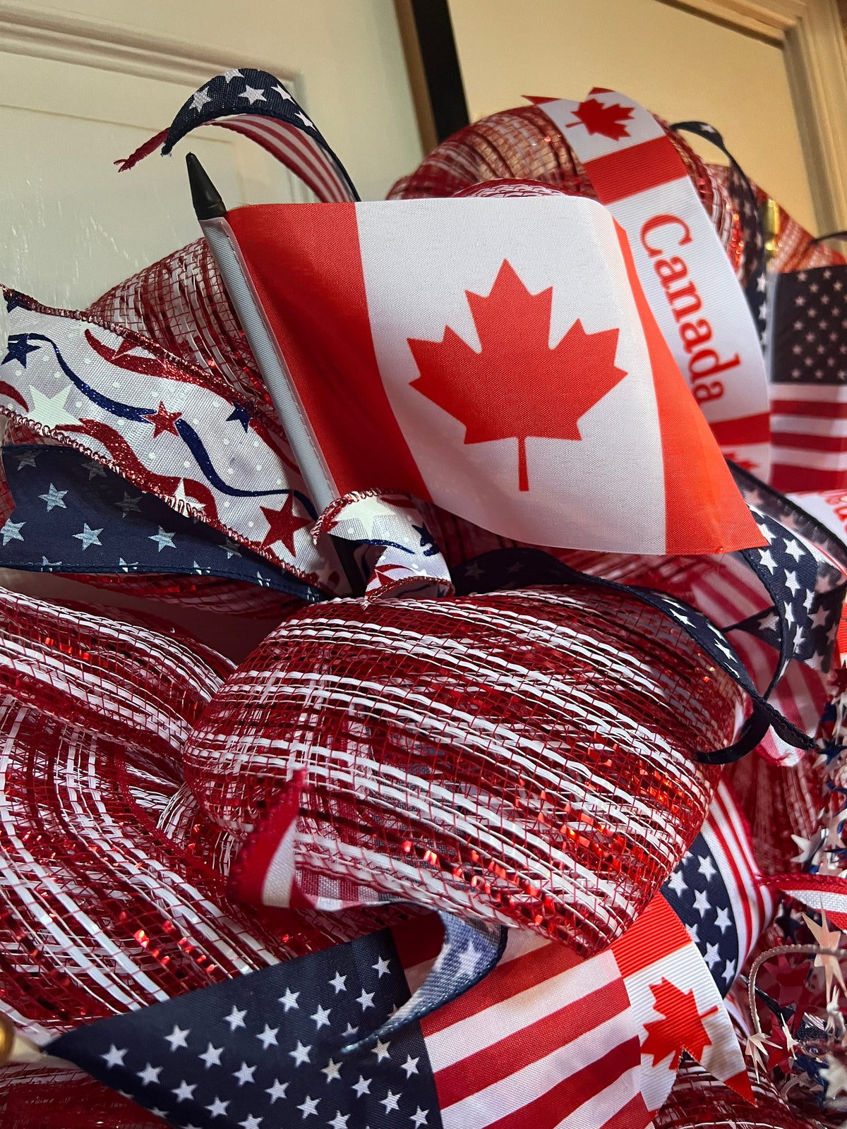 Happy 4th of July, Happy Canada Day combination wreath!